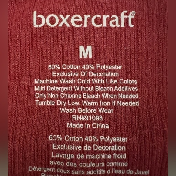 Boxercraft Y2K red ribbed pullover 1/4 zip Kansas City Chiefs comfy sz M relaxed - Picture 5 of 7